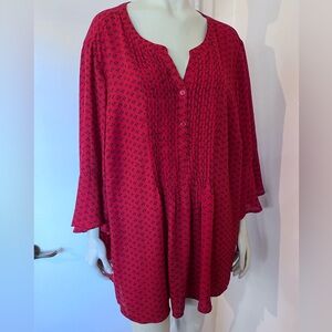 CATHERINES  Red/Black Plus size Top